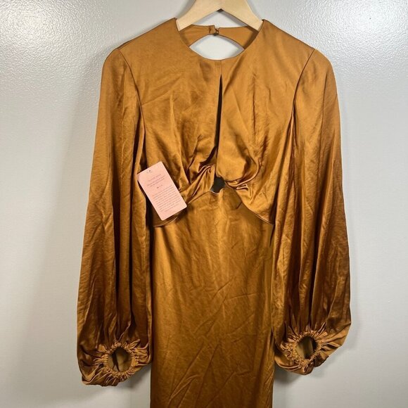 Significant Other Demi Dress Size 2 Copper Maxi Event Party Wedding Guest Gala - Picture 6 of 15
